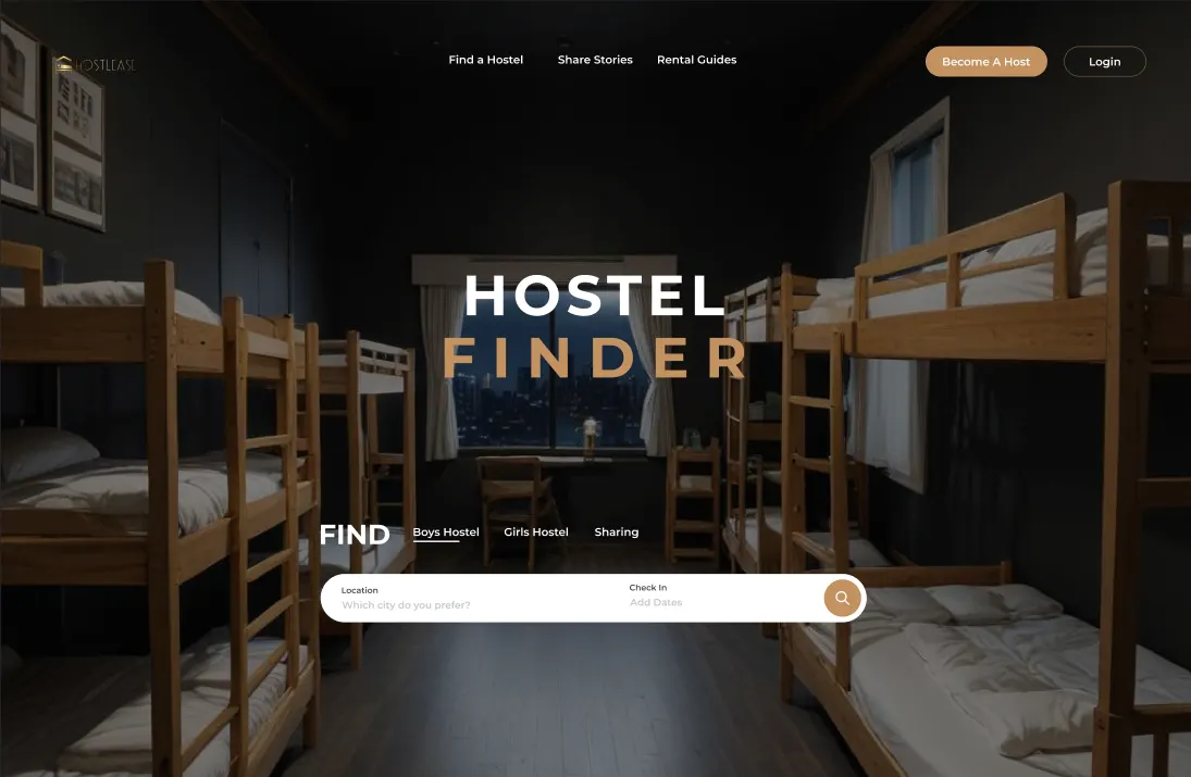 Hostel Ease interface